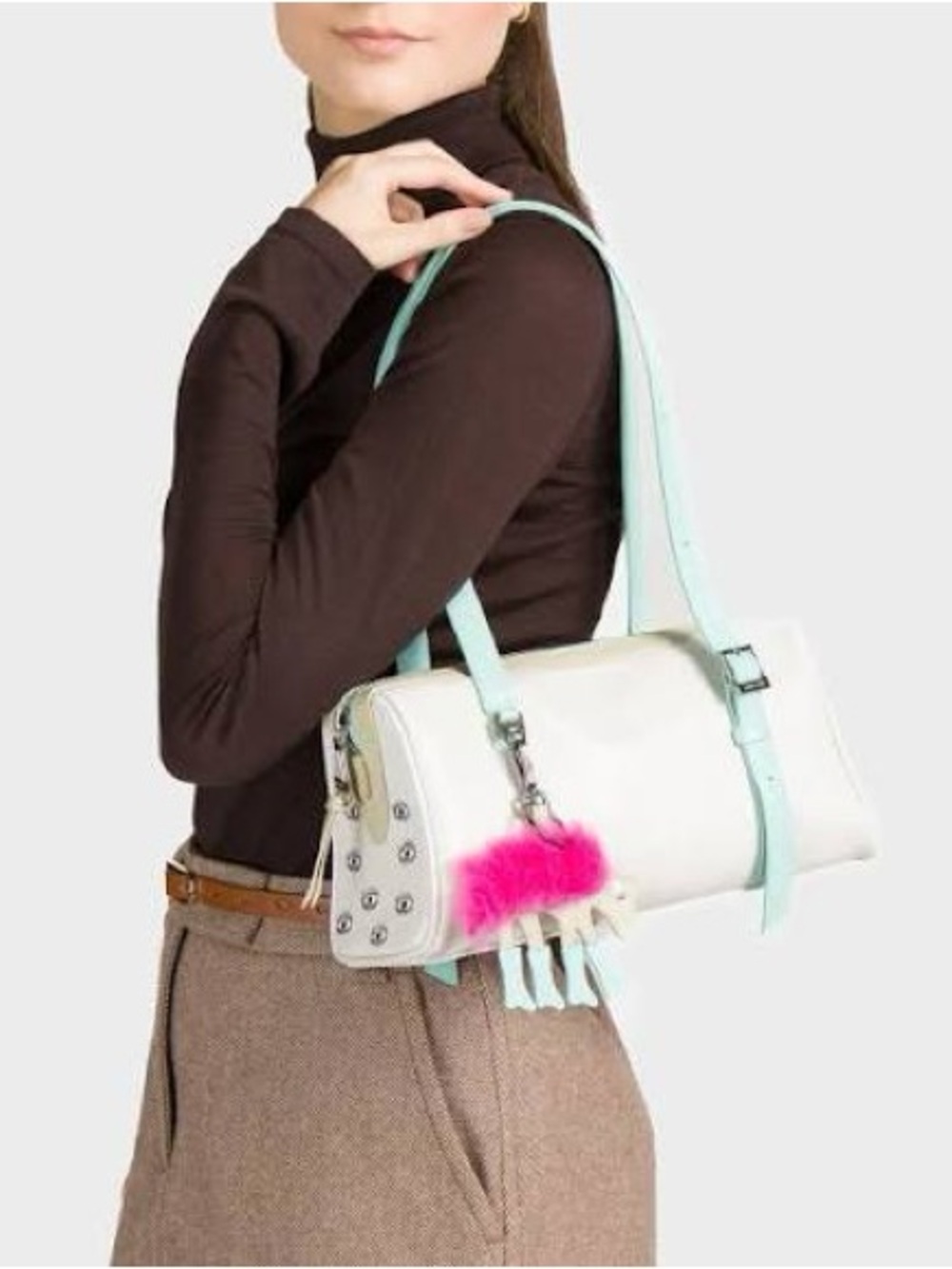 Min & Mon Cream Ester Satchel Shoulder Bag - Picture 2 of 3